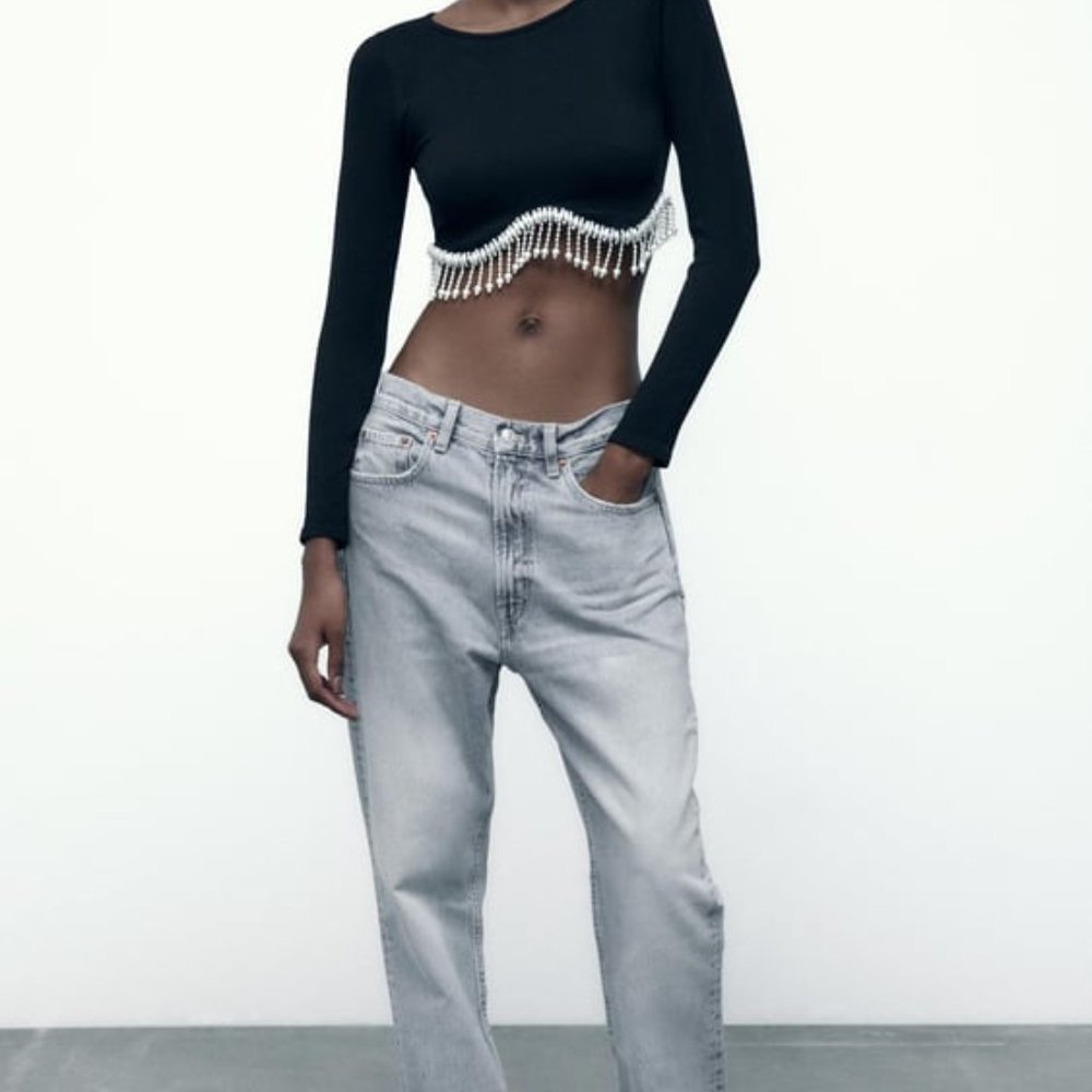 Black Pearl Crop Top from Zara